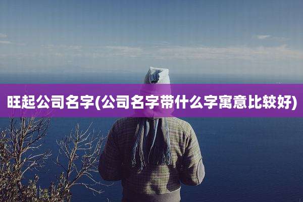 旺起公司名字(公司名字带什么字寓意比较好)