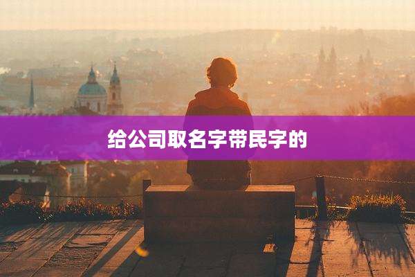 给公司取名字带民字的