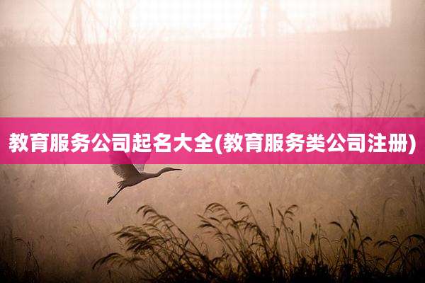 教育服务公司起名大全(教育服务类公司注册)