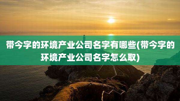 带今字的环境产业公司名字有哪些(带今字的环境产业公司名字怎么取)