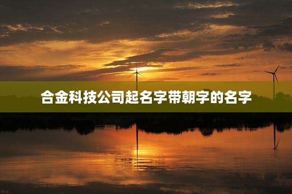 合金科技公司起名字带朝字的名字