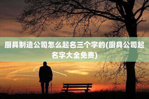 厨具制造公司怎么起名三个字的(厨具公司起名字大全免费)