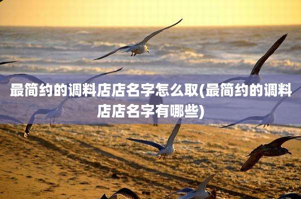 最简约的调料店店名字怎么取(最简约的调料店店名字有哪些)