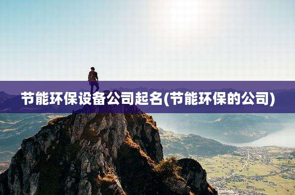 节能环保设备公司起名(节能环保的公司)