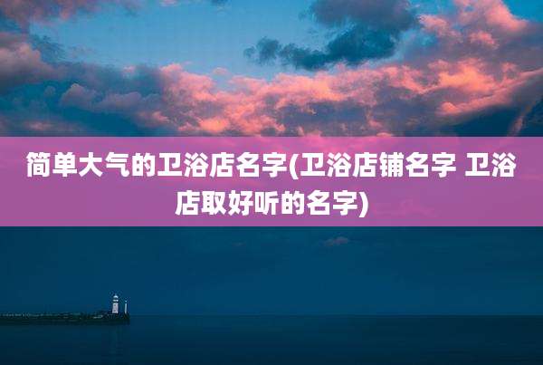 简单大气的卫浴店名字(卫浴店铺名字 卫浴店取好听的名字)