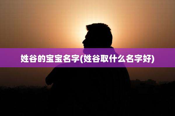 姓谷的宝宝名字(姓谷取什么名字好)
