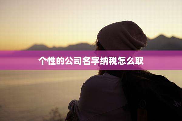个性的公司名字纳税怎么取