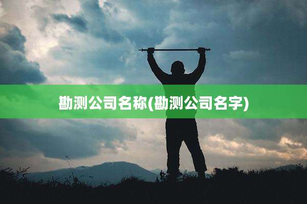 勘测公司名称(勘测公司名字)