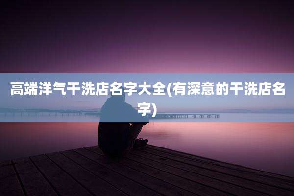 高端洋气干洗店名字大全(有深意的干洗店名字)