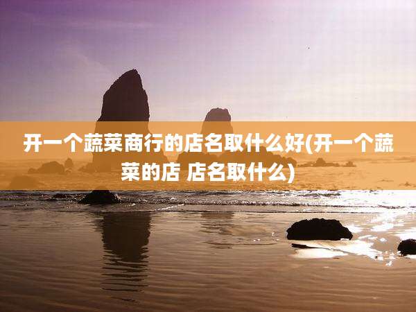 开一个蔬菜商行的店名取什么好(开一个蔬菜的店 店名取什么)