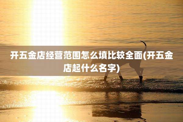 开五金店经营范围怎么填比较全面(开五金店起什么名字)