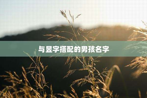 与昱字搭配的男孩名字