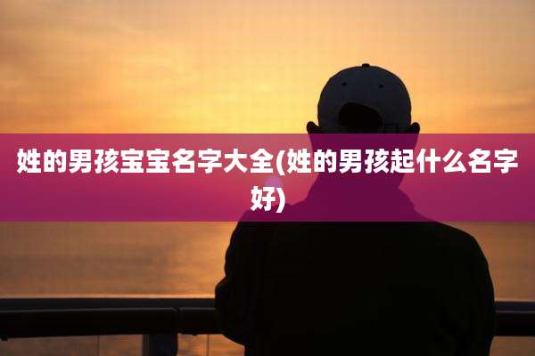 姓的男孩宝宝名字大全(姓的男孩起什么名字好)