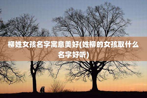 柳姓女孩名字寓意美好(姓柳的女孩取什么名字好听)