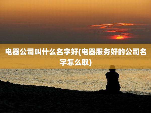 电器公司叫什么名字好(电器服务好的公司名字怎么取)