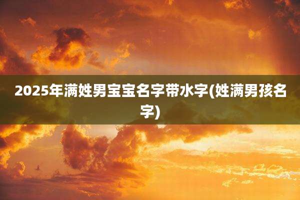 2025年满姓男宝宝名字带水字(姓满男孩名字)
