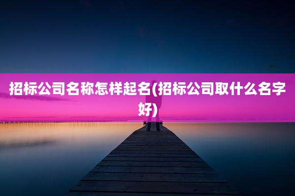 招标公司名称怎样起名(招标公司取什么名字好)
