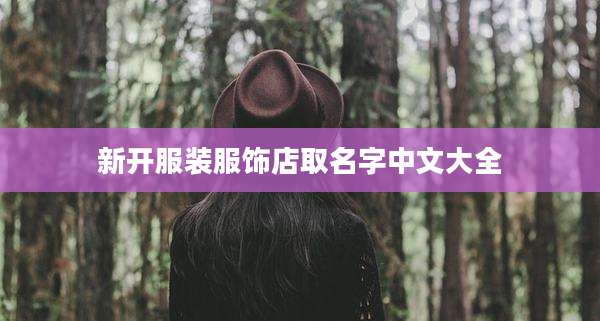 新开服装服饰店取名字中文大全