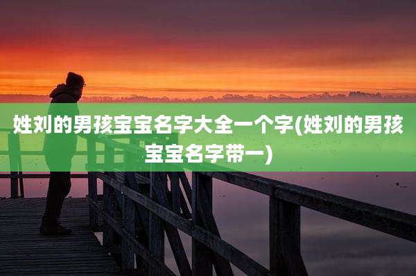 姓刘的男孩宝宝名字大全一个字(姓刘的男孩宝宝名字带一)