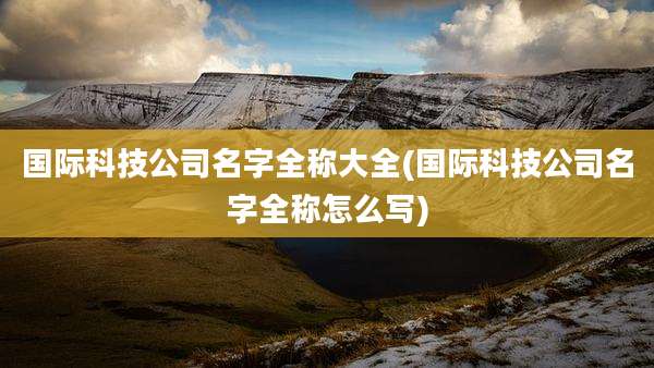 国际科技公司名字全称大全(国际科技公司名字全称怎么写)