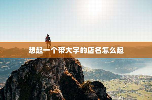 想起一个带大字的店名怎么起
