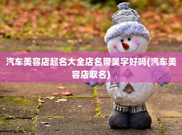 汽车美容店起名大全店名带昊字好吗(汽车美容店取名)