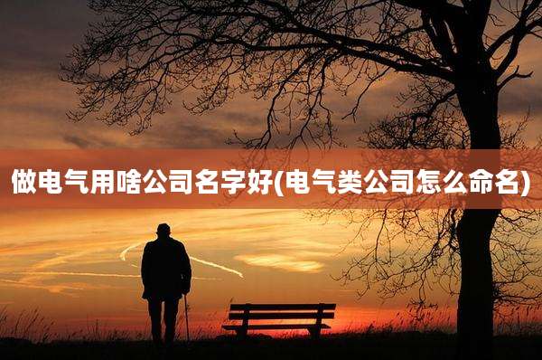 做电气用啥公司名字好(电气类公司怎么命名)