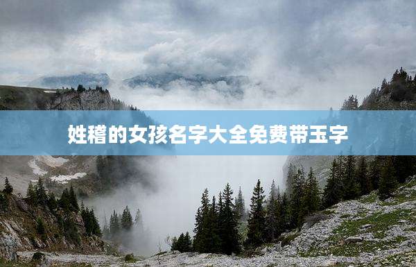姓稽的女孩名字大全免费带玉字