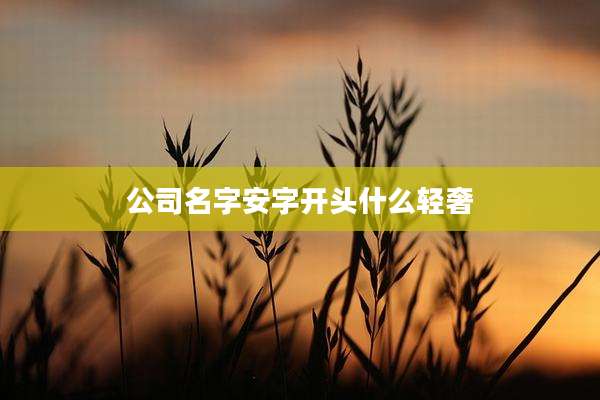 公司名字安字开头什么轻奢