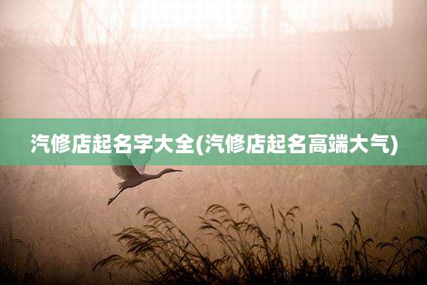 汽修店起名字大全(汽修店起名高端大气)