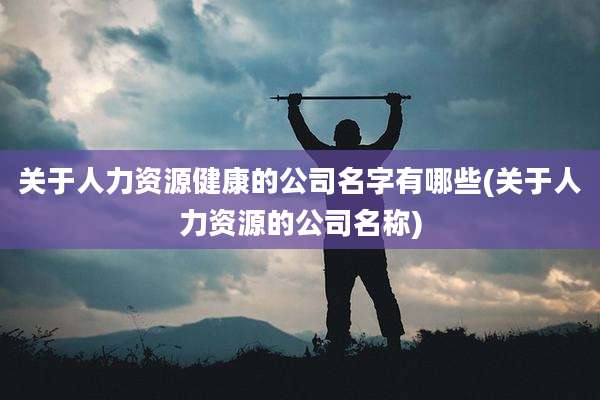 关于人力资源健康的公司名字有哪些(关于人力资源的公司名称)
