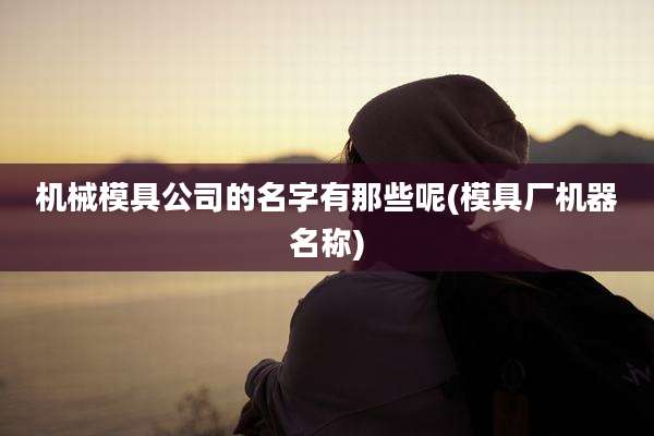 机械模具公司的名字有那些呢(模具厂机器名称)