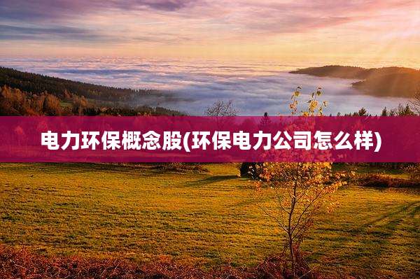 电力环保概念股(环保电力公司怎么样)