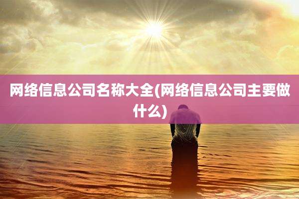 网络信息公司名称大全(网络信息公司主要做什么)