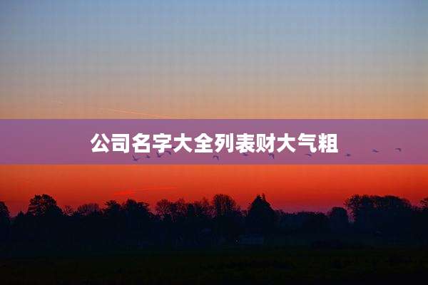 公司名字大全列表财大气粗