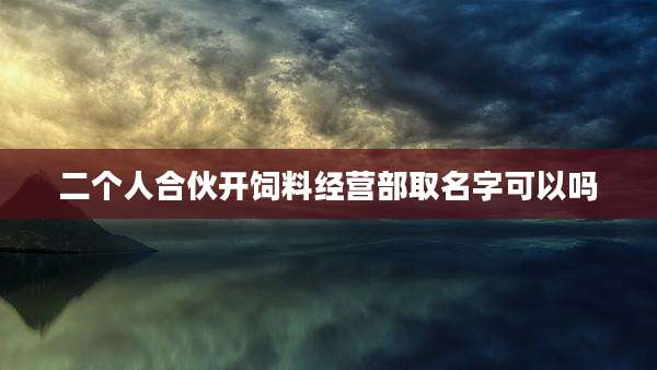二个人合伙开饲料经营部取名字可以吗