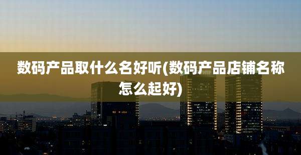 数码产品取什么名好听(数码产品店铺名称怎么起好)
