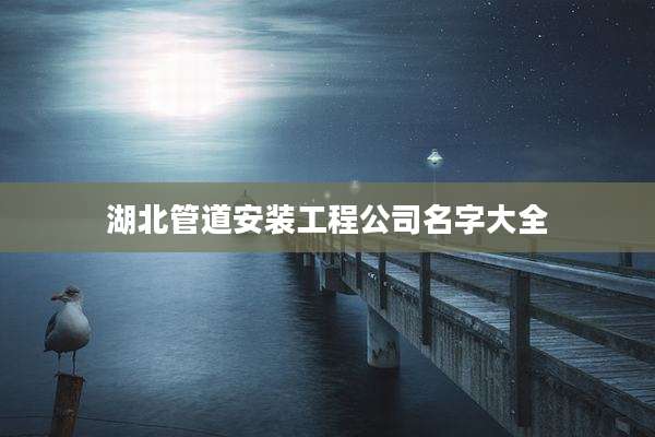 湖北管道安装工程公司名字大全