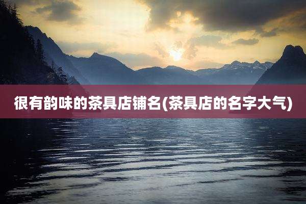 很有韵味的茶具店铺名(茶具店的名字大气)