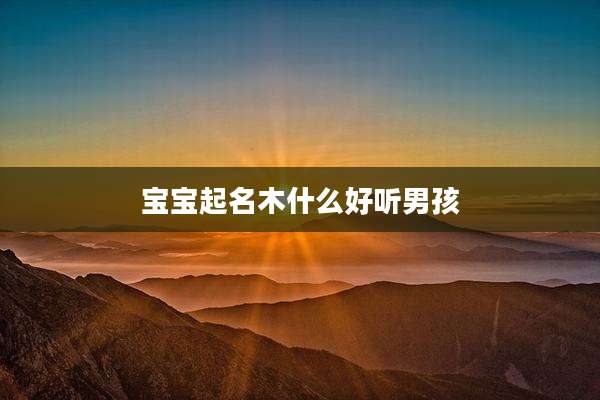 宝宝起名木什么好听男孩