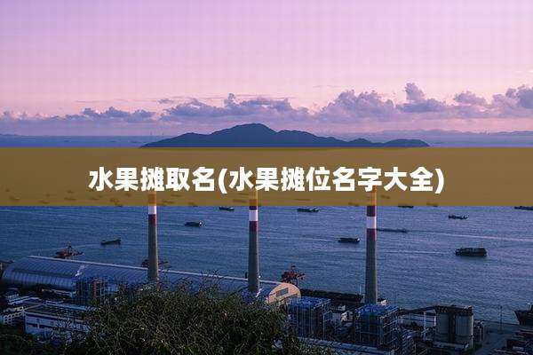 水果摊取名(水果摊位名字大全)