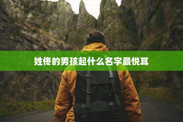 姓佟的男孩起什么名字最悦耳
