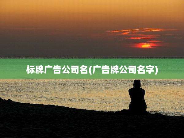 标牌广告公司名(广告牌公司名字)