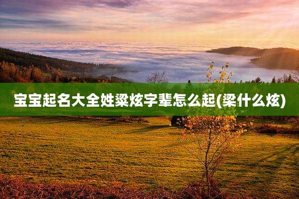 宝宝起名大全姓粱炫字辈怎么起(梁什么炫)