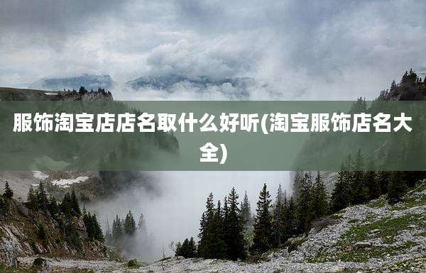 服饰淘宝店店名取什么好听(淘宝服饰店名大全)