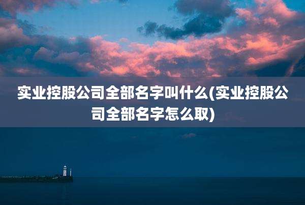 实业控股公司全部名字叫什么(实业控股公司全部名字怎么取)