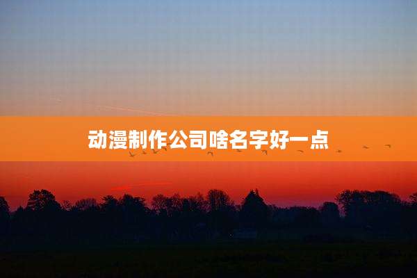 动漫制作公司啥名字好一点