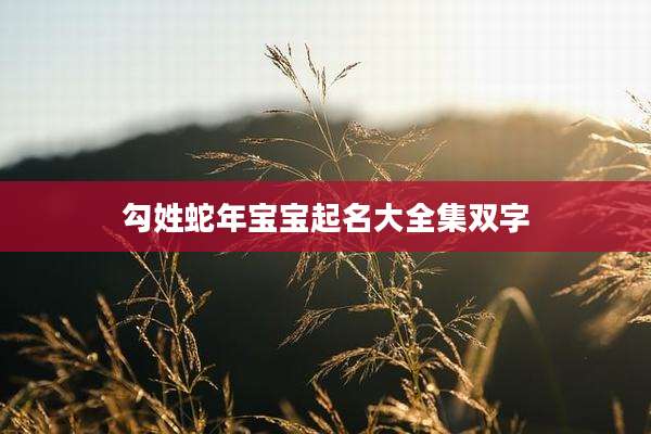 勾姓蛇年宝宝起名大全集双字