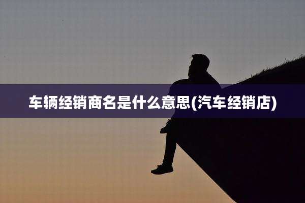 车辆经销商名是什么意思(汽车经销店)