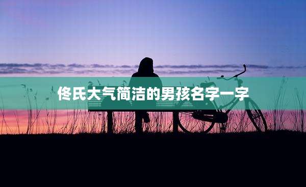 佟氏大气简洁的男孩名字一字